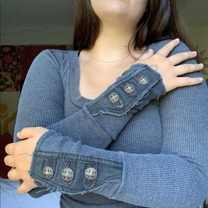 Free People Long Sleeve Motor Cuff Thermal Top